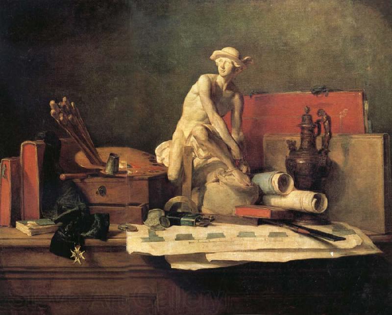 Jean Baptiste Simeon Chardin Still Life with the Attributes of the Arts Norge oil painting art